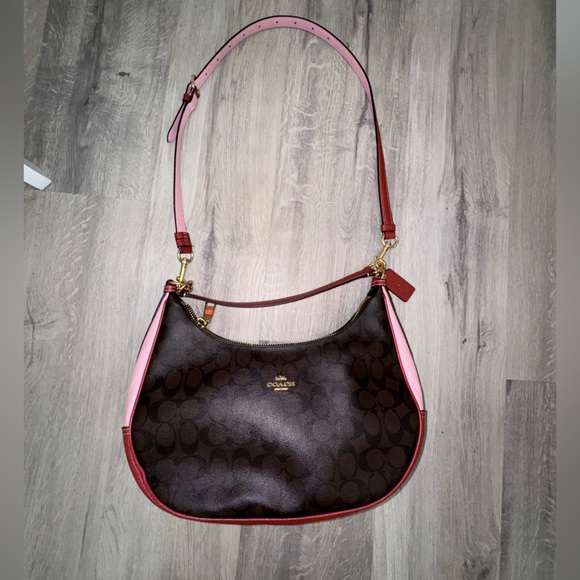 Coach Handbags - COACH HARLEY HOBO COLORBLOCK SIGNATURE BROWN-BLUSH-TERRACOTTA BAG